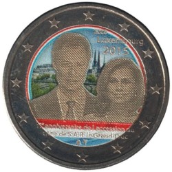 LUXEMBOURG - 2 euros commémorative colorisée - Accession au trône de S.A.R. le Grand-Duc - 2015
