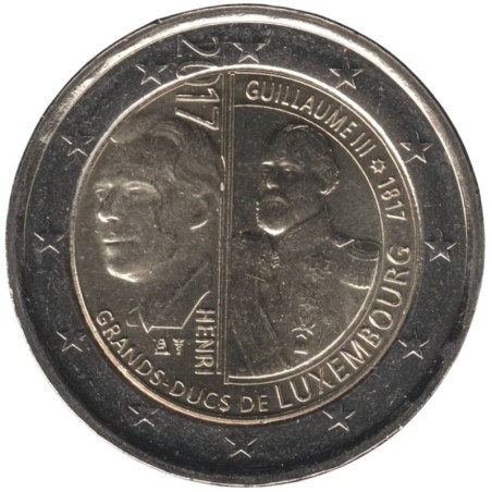 LUXEMBOURG - 2 euros commémorative - Grand-Duc Guillaume III - 2017 LUXEMBOURG - 2 euros commémorative - Grand-Duc Guillaume III - 2017