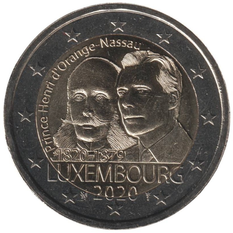 LUXEMBOURG - 2 euros commémorative - Prince Henri d'Orange-Nassau - 2020 LUXEMBOURG - 2 euros commémorative - Prince Henri d'Orange-Nassau - 2020