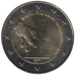 MALTE - 2 euros commémorative - Première élection de représentants en 1849 - 2011