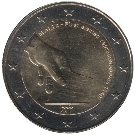 MALTE - 2 euros commémorative - Première élection de représentants en 1849 - 2011