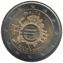 MALTE - 2 euros commémorative - 10 ans de l'Euro - 2012