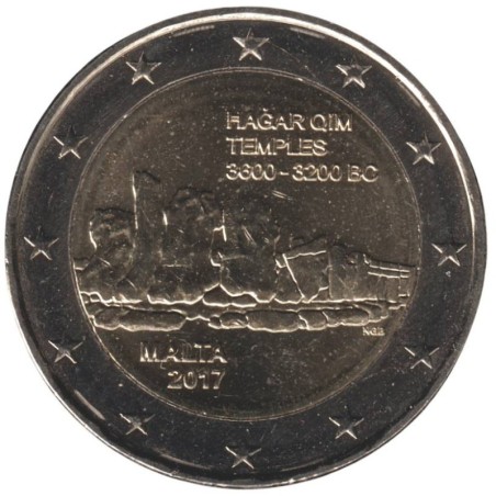 MALTE - 2 euros commémorative - Temples de ?a?ar Qim - 2017 MALTE - 2 euros commémorative - Temples de ?a?ar Qim - 2017