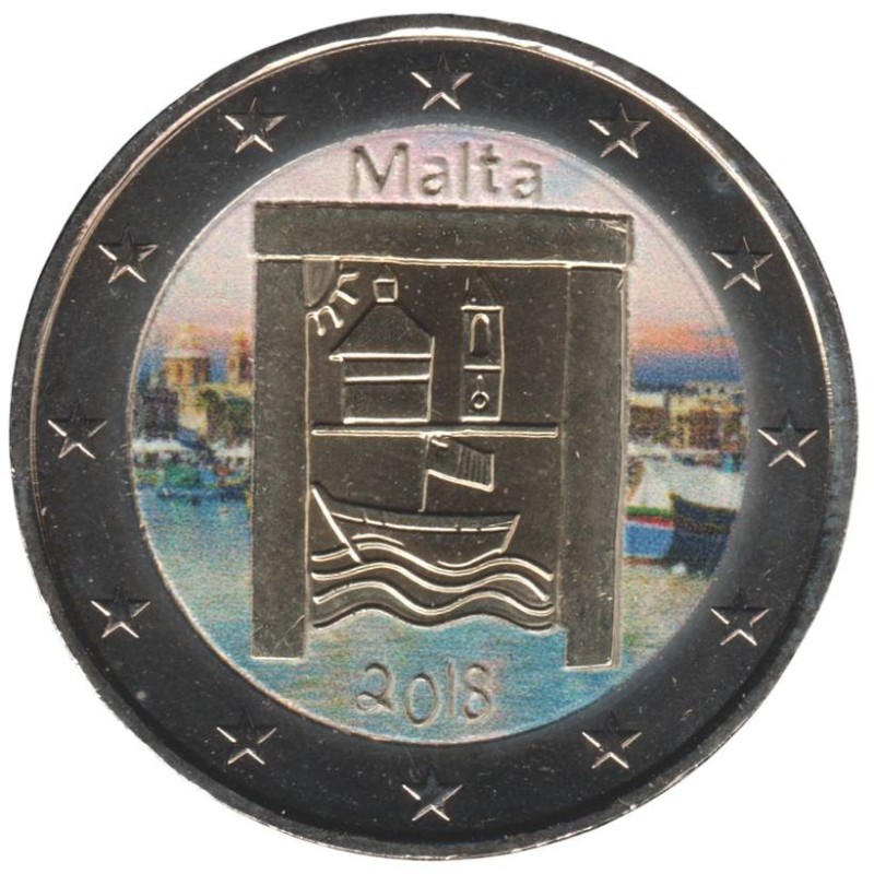 MALTE - 2 euros commémorative colorisée - Patrimoine culturel - 2018