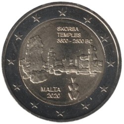 MALTE - 2 euros commémorative - Les Temples de Skorba - 2020