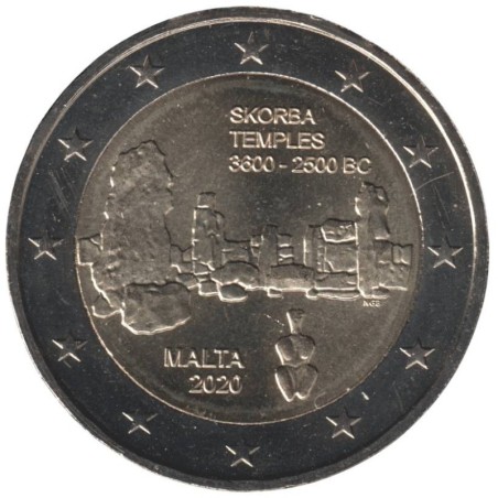 MALTE - 2 euros commémorative - Les Temples de Skorba - 2020