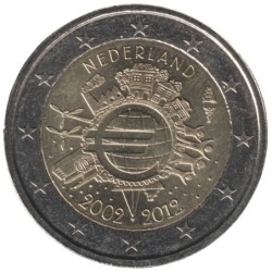 PAYS-BAS - 2 euros commémorative - 10 ans de l'Euro - 2012