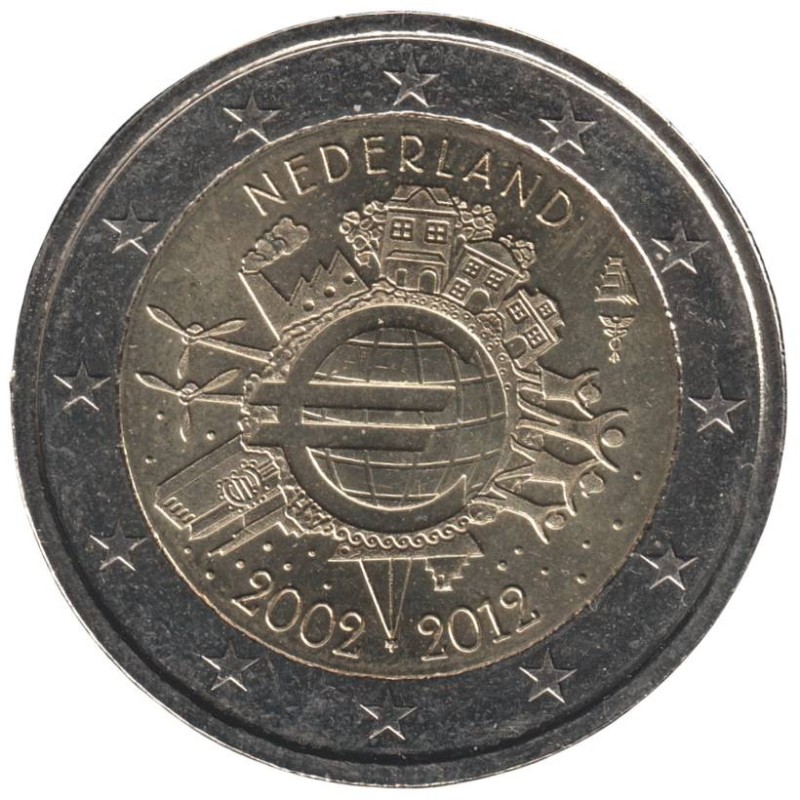 PAYS-BAS - 2 euros commémorative - 10 ans de l'Euro - 2012 PAYS-BAS - 2 euros commémorative - 10 ans de l'Euro - 2012