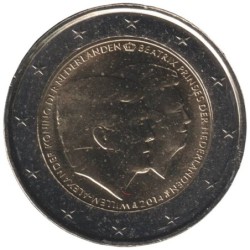 PAYS-BAS - 2 euros commémorative - Willem Alexander et Beatrix - 2014