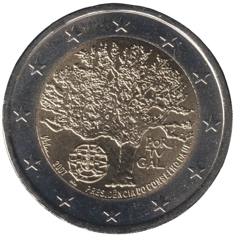 PORTUGAL - 2 euros commémorative - Présidence portuguaise du Conseil de l'UE - 2007 PORTUGAL - 2 euros commémorative - Présidence portuguaise du Conseil de l'UE - 2007