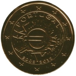 PORTUGAL - 2 euros commémorative plaquée or - 10 ans de l'Euro - 2012