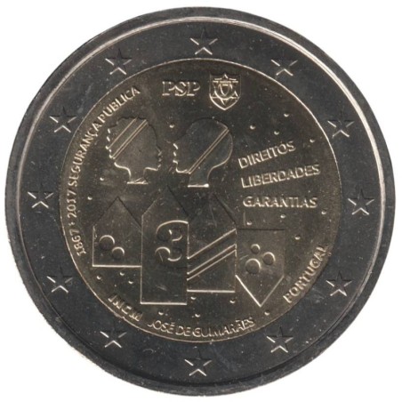 PORTUGAL - 2 euros commémorative - 150 ans de sécurité publique - 2017 PORTUGAL - 2 euros commémorative - 150 ans de sécurité publique - 2017