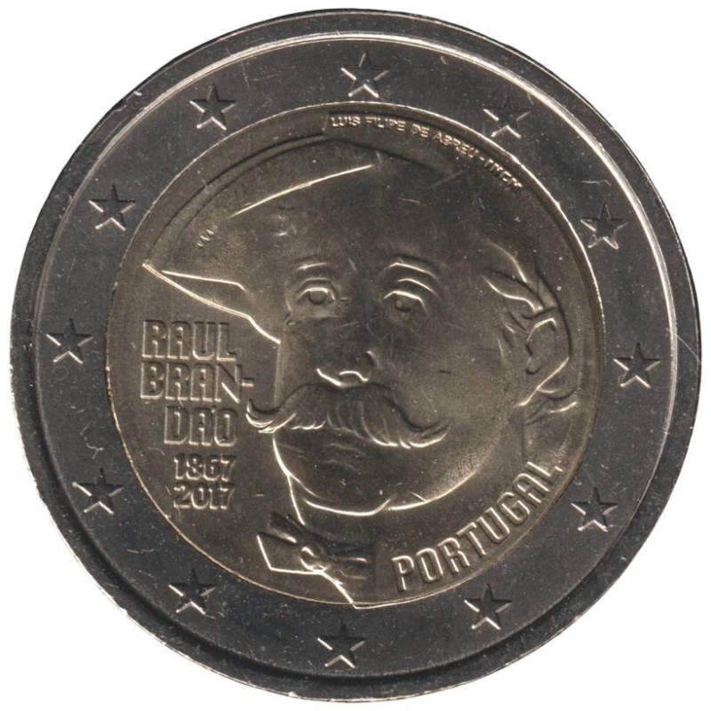 PORTUGAL - 2 euros commémorative - Raul Brandão - 2017