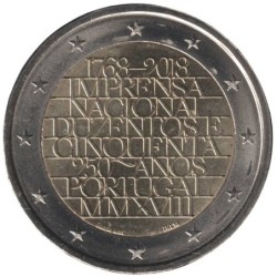 PORTUGAL - 2 euros commémorative - 250 ans de l'Imprimerie nationale - 2018