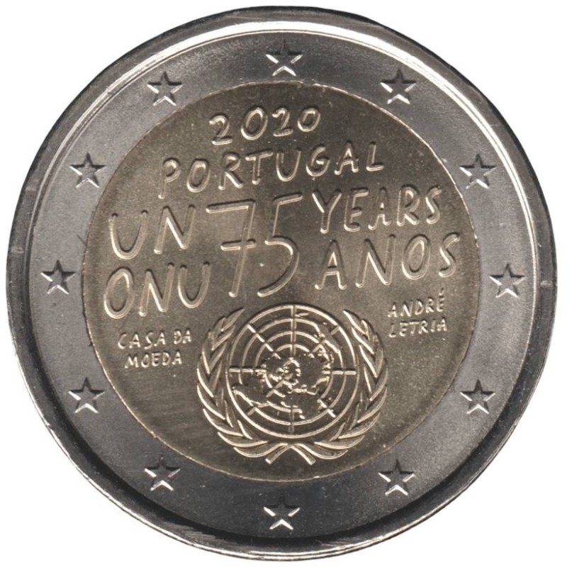 PORTUGAL - 2 euros commémorative - 75 ans des Nations Unies - 2020