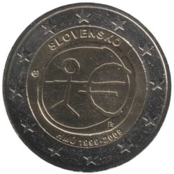 SLOVAQUIE - 2 euros commémorative - 10 ans de l'UEM - 2009