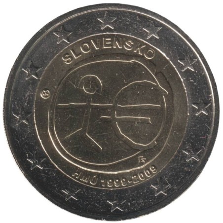 SLOVAQUIE - 2 euros commémorative - 10 ans de l'UEM - 2009 SLOVAQUIE - 2 euros commémorative - 10 ans de l'UEM - 2009