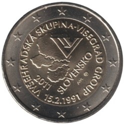 SLOVAQUIE - 2 euros commémorative - 20 ans Constitution Groupe de Visegrád - 2011