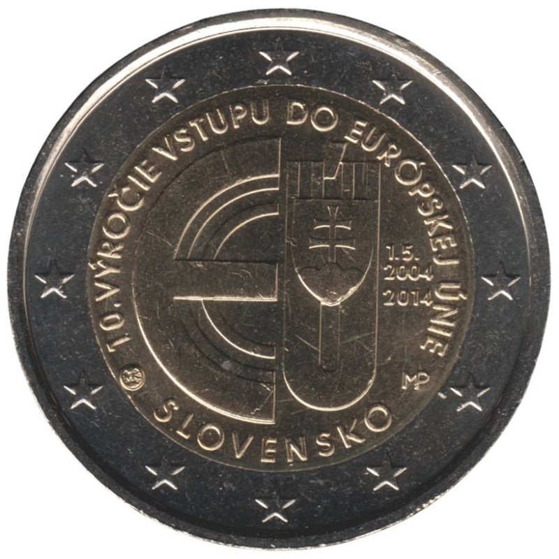 SLOVAQUIE - 2 euros commémorative - 10 ans de l'adhésion à l'Union Européenne - 2014