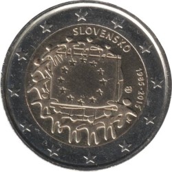 SLOVAQUIE - 2 euros commémorative - 30 ans du Drapeau Européen - 2015