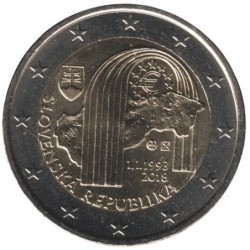 SLOVAQUIE - 2 euros commémorative - 25 ans de la République Slovaque - 2018