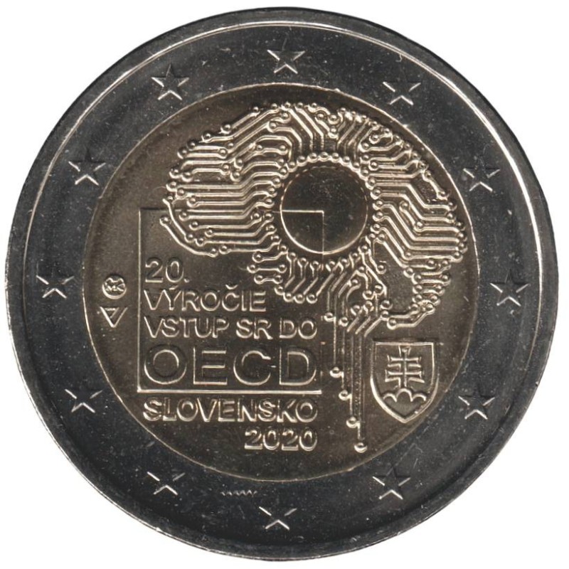 SLOVAQUIE - 2 euros commémorative - 20 ans de l'adhésion à l'OCDE - 2020 SLOVAQUIE - 2 euros commémorative - 20 ans de l'adhésion à l'OCDE - 2020