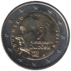 SLOVAQUIE - 2 euros commémorative - Alexander Dub?ek - 2021
