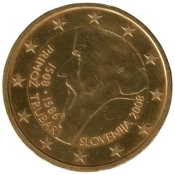 SLOVENIE - 2 euros commémorative plaquée or - Primo Trubar - 2008