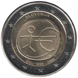 SLOVENIE - 2 euros commémorative - 10 ans de l'UEM - 2009