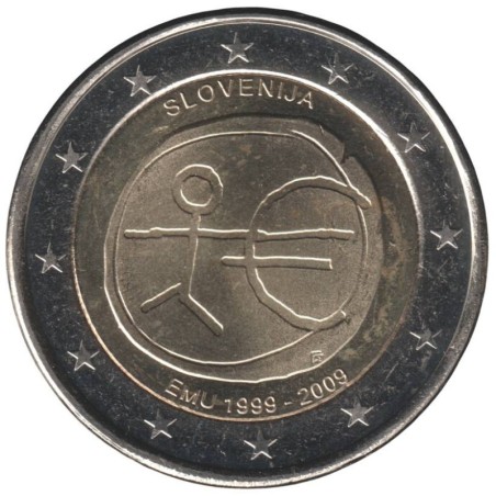SLOVENIE - 2 euros commémorative - 10 ans de l'UEM - 2009 SLOVENIE - 2 euros commémorative - 10 ans de l'UEM - 2009