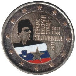 SLOVENIE - 2 euros commémorative colorisée - Franc Rozman dit Stane - 2011