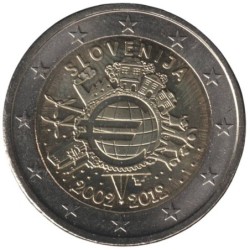 SLOVENIE - 2 euros commémorative - 10 ans de l'Euro - 2012