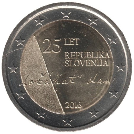 SLOVENIE - 2 euros commémorative - 25 ans de l'indépendance de la République de Slovénie - 2016 SLOVENIE - 2 euros commémorative - 25 ans de l'indépendance de la République de Slovénie - 2016