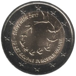 SLOVENIE - 2 euros commémorative - 10 ans de lEuro en Slovénie - 2017