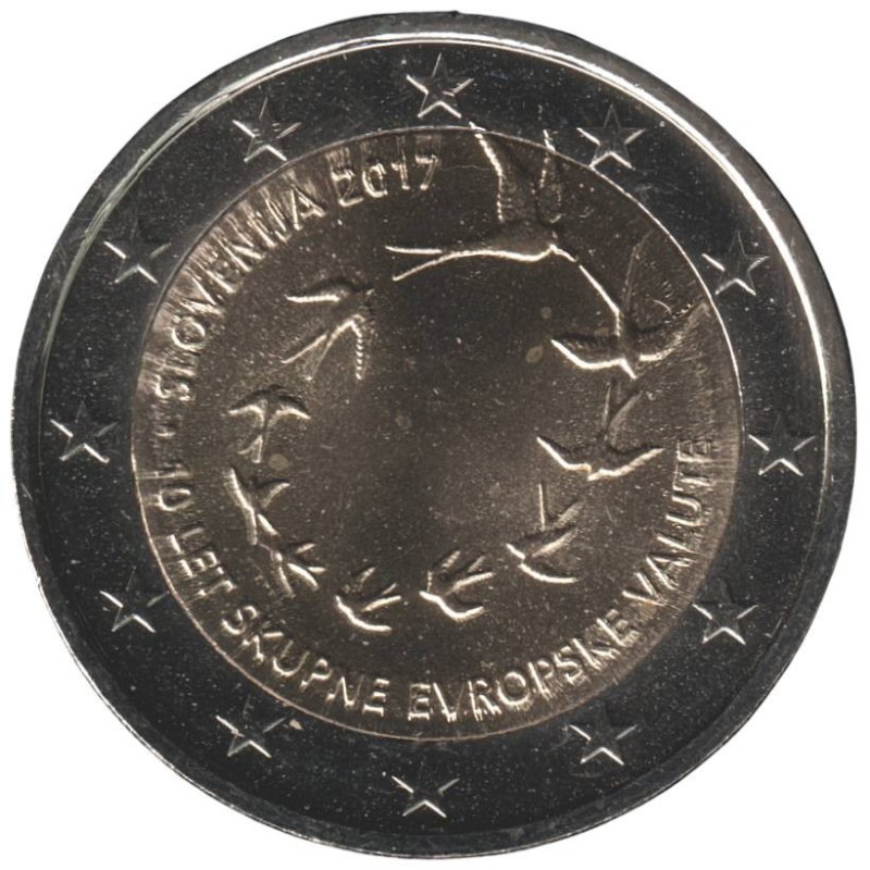 SLOVENIE - 2 euros commémorative - 10 ans de lEuro en Slovénie - 2017 SLOVENIE - 2 euros commémorative - 10 ans de lEuro en Slovénie - 2017