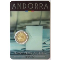 ANDORRE - Coincard 2 euros commémorative - 30 ans de la Majorité à 18 ans - 2015