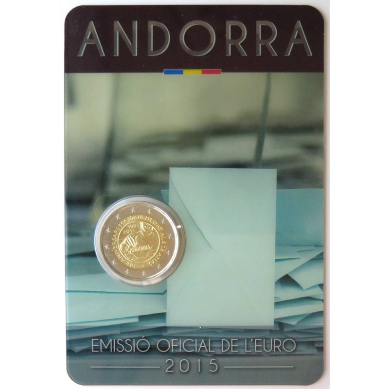 ANDORRE - Coincard 2 euros commémorative - 30 ans de la Majorité à 18 ans - 2015 ANDORRE - Coincard 2 euros commémorative - 30 ans de la Majorité à 18 ans - 2015