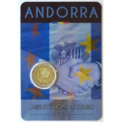 ANDORRE - Coincard 2 euros commémorative - 25 ans accord douanier avec l'UE - 2015