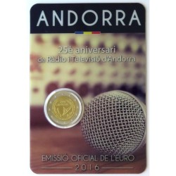 ANDORRE - Coincard 2 euros commémorative - Radio et Télévision - 2016