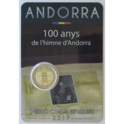 ANDORRE - Coincard 2 euros commémorative - 100 ans de l'hymne de l'Andorre - 2017