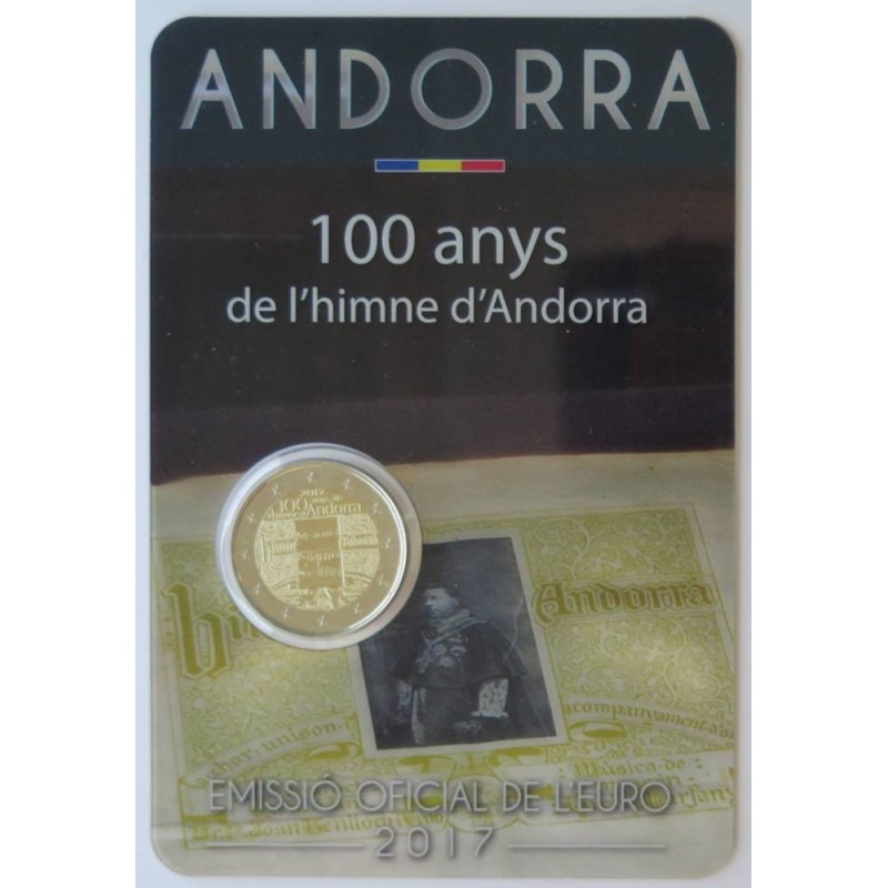 ANDORRE - Coincard 2 euros commémorative - 100 ans de l'hymne de l'Andorre - 2017 ANDORRE - Coincard 2 euros commémorative - 100 ans de l'hymne de l'Andorre - 2017