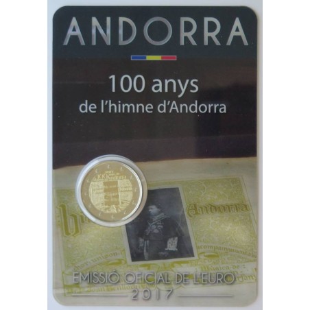 ANDORRE - Coincard 2 euros commémorative - 100 ans de l'hymne de l'Andorre - 2017 ANDORRE - Coincard 2 euros commémorative - 100 ans de l'hymne de l'Andorre - 2017