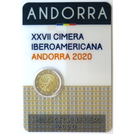 ANDORRE - Coincard 2 euros commémorative - 27ème Sommet ibéro-américain - 2020 ANDORRE - Coincard 2 euros commémorative - 27ème Sommet ibéro-américain - 2020