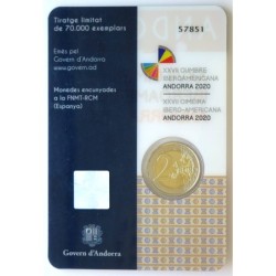 ANDORRE - Coincard 2 euros commémorative - 27ème Sommet ibéro-américain - 2020