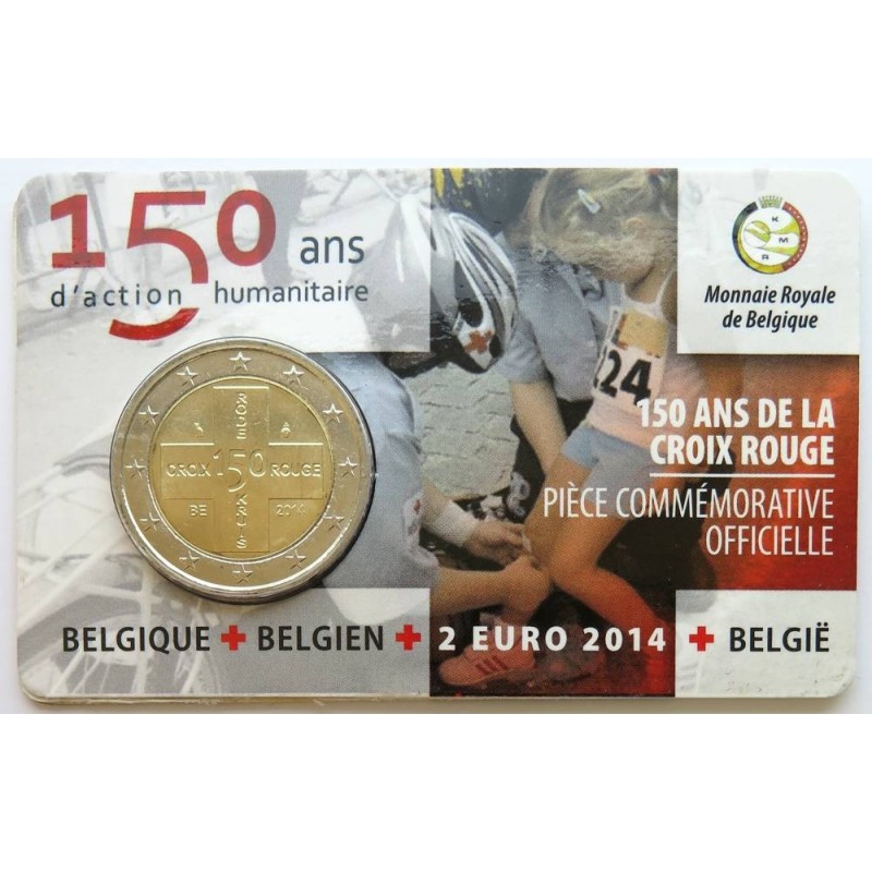 BELGIQUE - Coincard 2 euros commémorative - 150 ans de la Croix Rouge belge - 2014