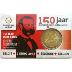 BELGIQUE - Coincard 2 euros commémorative - 150 ans de la Croix Rouge belge - 2014