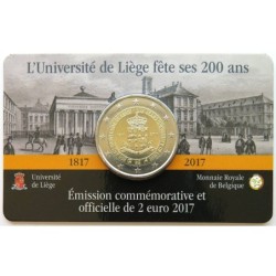 BELGIQUE - Coincard 2 euros commémorative - 200 ans Université de Liège - 2017