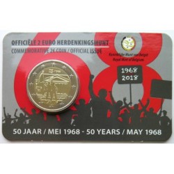 BELGIQUE - Coincard 2 euros commémorative - 50 ans de la révolte de mai 1968 - 2018 - N