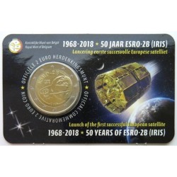 BELGIQUE - Coincard 2 euros commémorative - 50 ans Satellite ESRO 2B - IRIS - 2018 - N