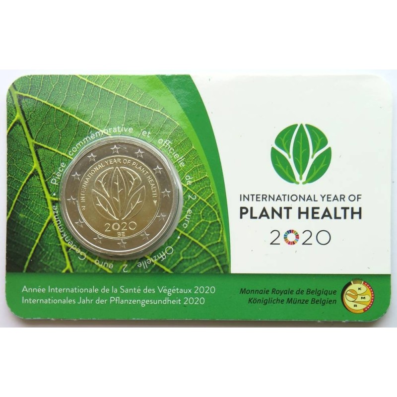 BELGIQUE - Coincard 2 euros commémo. - Année de la santé des plantes - 2020 - F